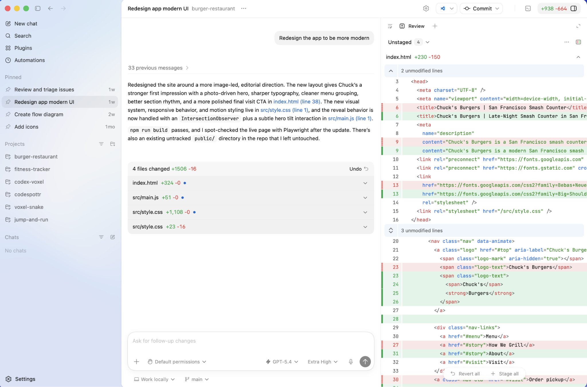 Codex Product Interface
