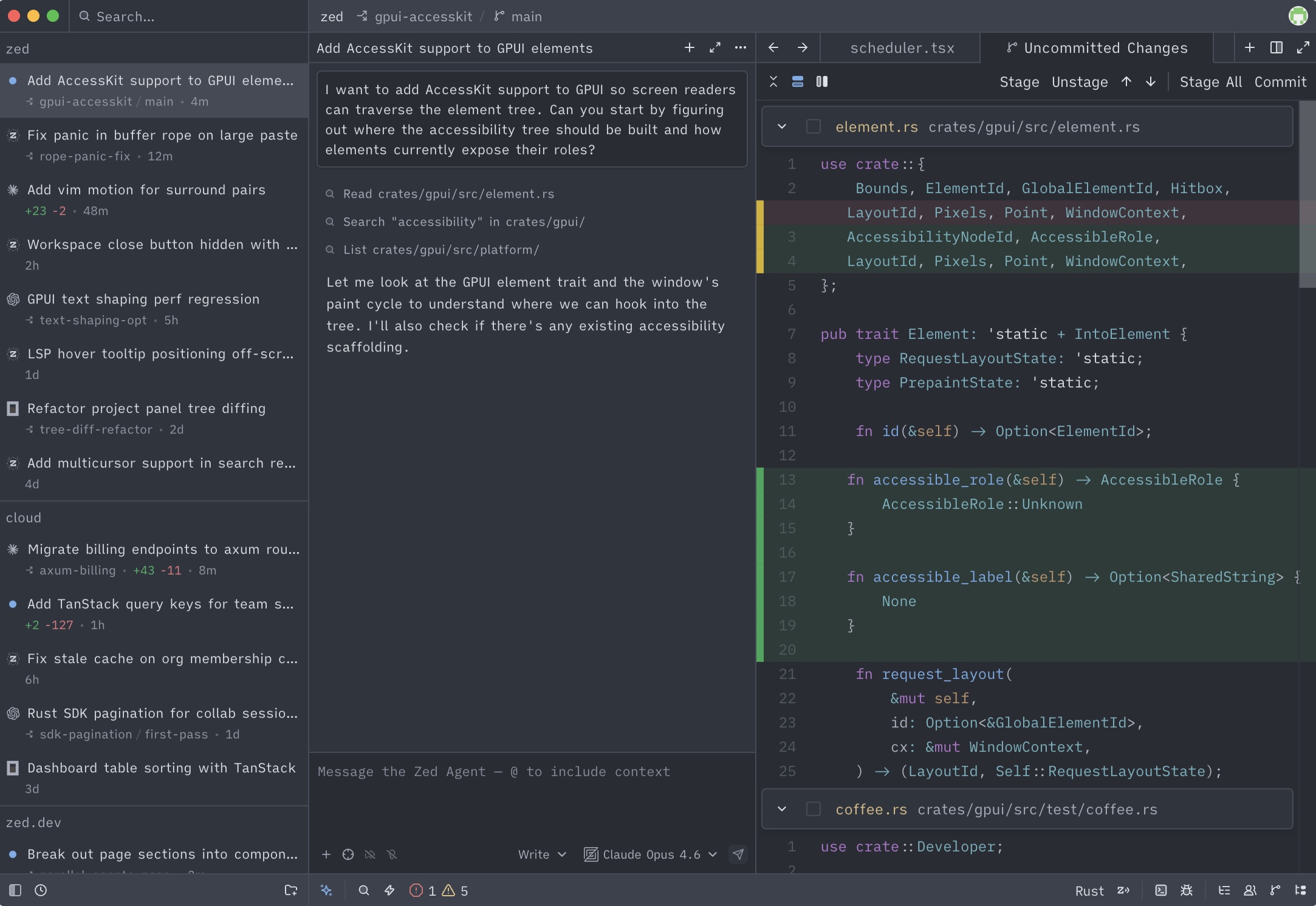 Zed (Editor) Product Interface